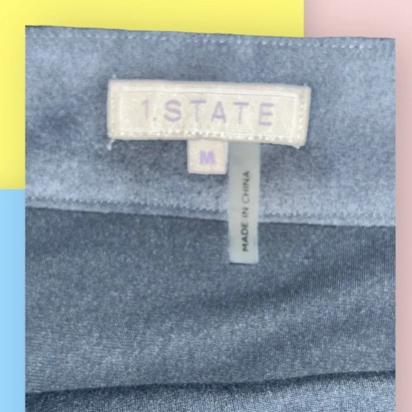1 State size M faux suede grey mini skirt EUC - Picture 9 of 13